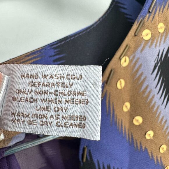 Chico's Artisan Duster Cardigan 2 Zigzag Aztec Print Beaded Statement Open L 14 - Picture 9 of 9